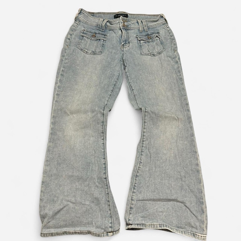 Aeropostale Lowrise Blue Wide Leg Flare Jeans